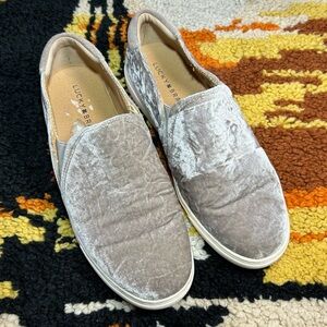 LUCKY BRAND, Lupa, velvet slip on sneakers!!